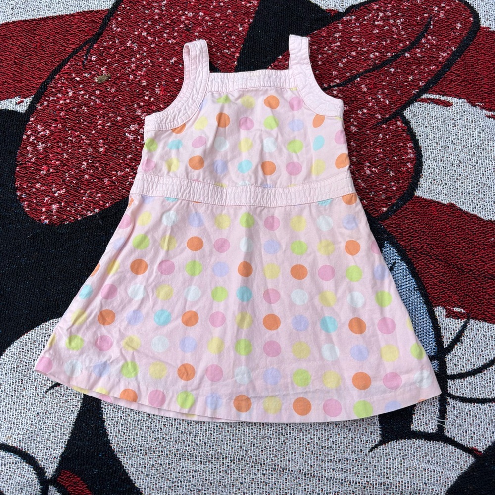 VINTAGE Y2K OLD NAVY PINK POLKA DOT DRESS SIZE 18/24 MONTHS